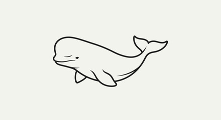 Smiling Whale Swimming in Ocean Water. © Haroh
