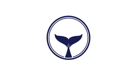 Whale Tail Logo Design in a Circular Frame. © Haroh