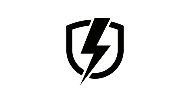 Lightning bolt shield icon representing power and protection.