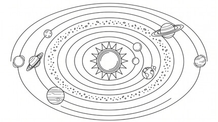 Solar system planets orbit around the sun vector infographic  © Yuzma