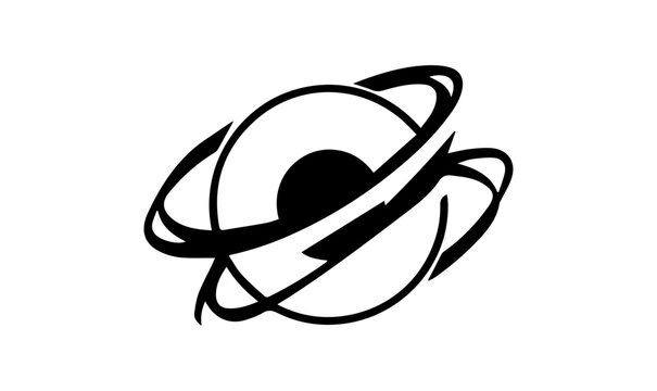 balllspinlogoAbstract dynamic spinning ball logo icon with geometric motion swirl lines