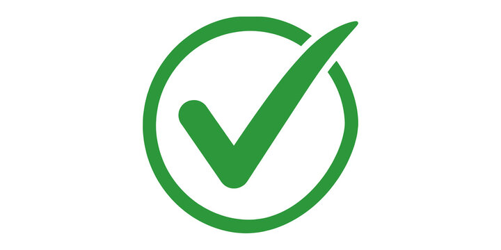 Green checkmark in a circle on a transparent background symbolizing approval or confirmation