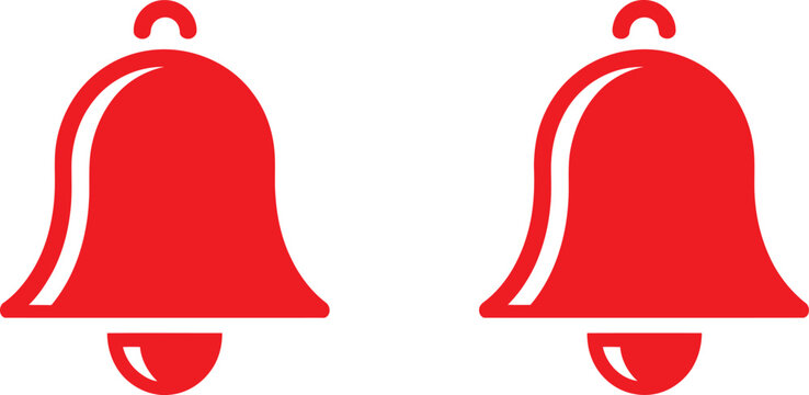 Notification bell, icon set, alert and reminder icons for messages updates inbox notifications and digital interface applications.