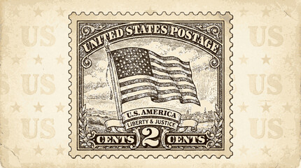 Obraz premium Vintage postage stamp design