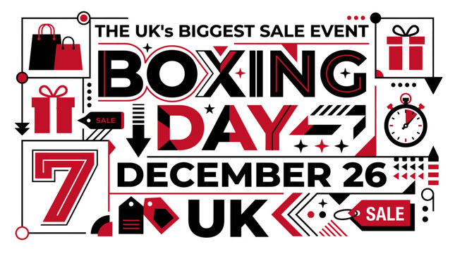 Boxing Day Sale UK December 26th Shopping Event Graphic