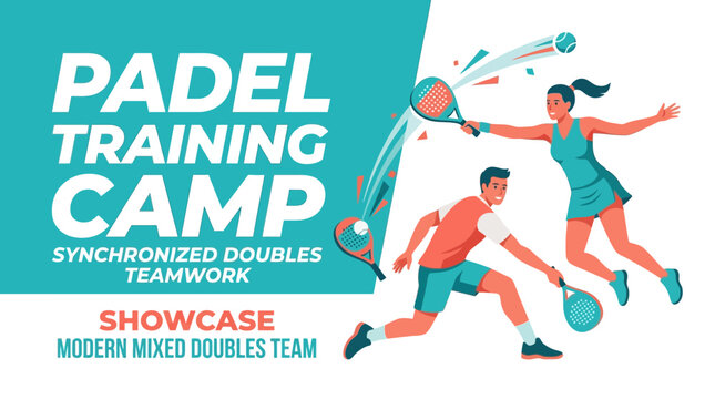 Padel Training Camp Showcase Modern Mixed Doubles Team Activity