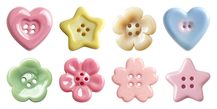 PNG Colorful decorative buttons collection on transparent background