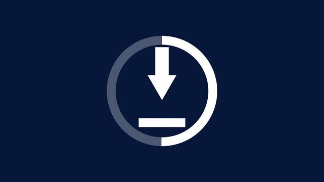 Download Icon Animation with Circular Loading Progress Bar UI Element for App Interface