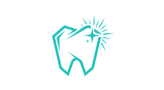 Sparkling Dental Emblem Illustrating Healthy Teeth and Optimal Oral Health Practices