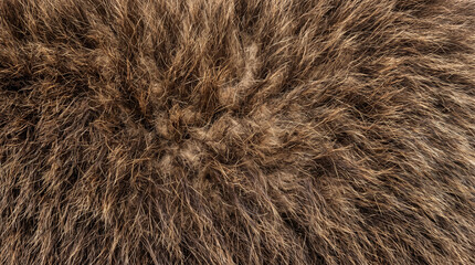 Naklejka premium Fluffy brown animal coat hair texture background
