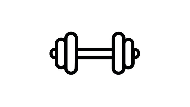 Vector illustration of a gym weight line icon rendered as a round weight plate used in strength exercises, applicable to workout planning apps, fitness centers, and sports lifestyle design kits.