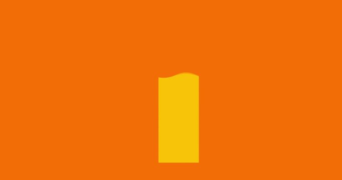 Bar graph chart waving element yellow high isolated. Business cartoon animation statistic economy metaphor business backrgound space with percentage visualisation presentation element.