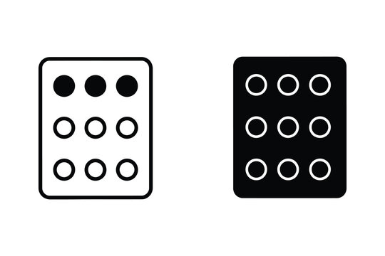 Dice faces vector illustration flat design showing different dot patterns on white and black backgrounds