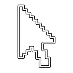 Fototapeta premium Vector illustration of a cursor pointer line icon featuring clean strokes and minimalist design for modern digital interfaces.
