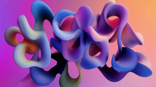 Purple 3D organic shapes on gradient