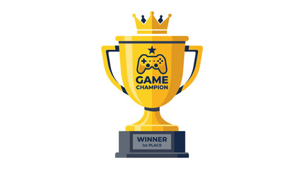 Golden trophy, game winner cup, championship award, esports symbol isolated on White Background vector silhouette © Mariajahan