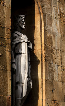 Stone sculpture in The Kings Garden next to The Cathedral of San Salvador in Oviedo city, Asturias