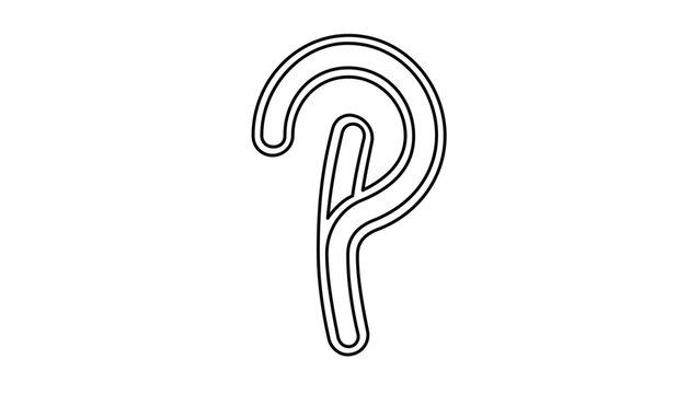 Vector illustration of an ebola virus microbe line icon illustrating the distinctive curved filament of the ebola pathogen in a flat vector style for scientific graphics.