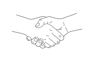 Wektorowa ilustracja uścisku dłoni – gest powitania, partnerstwa biznesowego, zgody i udanej współpracy. © Monika
