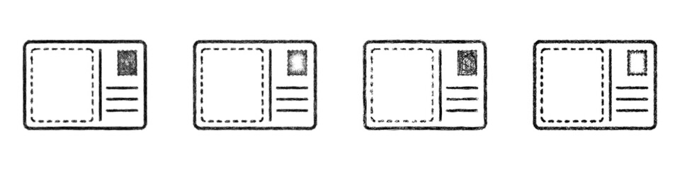 Fototapeta premium Sketch monochrome blank message area icon design set