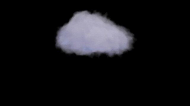 animated storm cloud with lightning strike flashing on black background weather graphic visual object clip