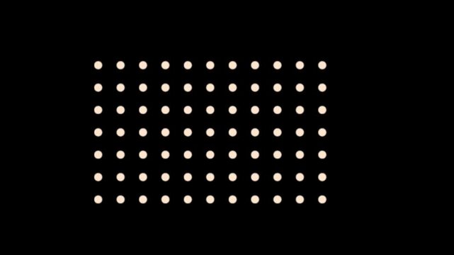 White dot grid pattern isolated on black background for digital technology concept and stock video design