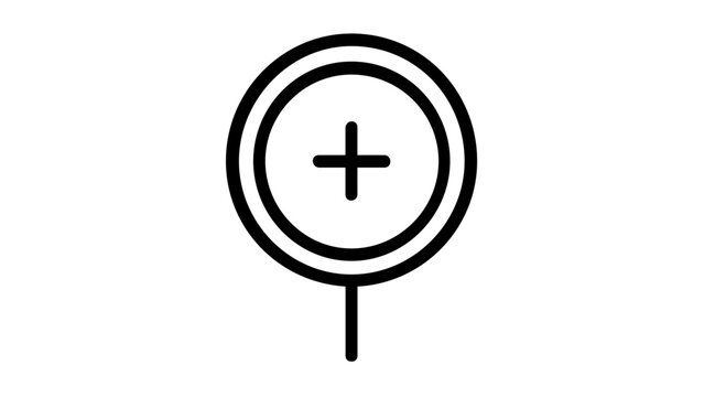 Vector illustration of a flag marker line icon depicting a banner on a pole used as a location pin, suited for mapping interfaces, patriotic apps, and military tactical graphics.