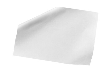 Fototapeta premium Blank white paper flying, sheet falls and twists isolated on white, clipping path, design element