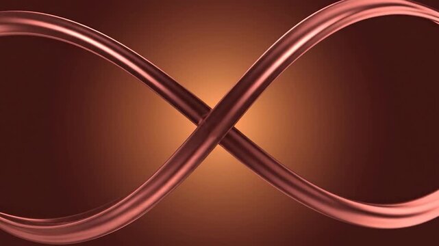 Abstract copper wires flowing through a warm glowing space