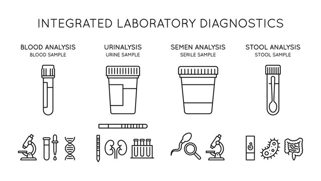 Integrated Laboratory Diagnostics Medical Icons.