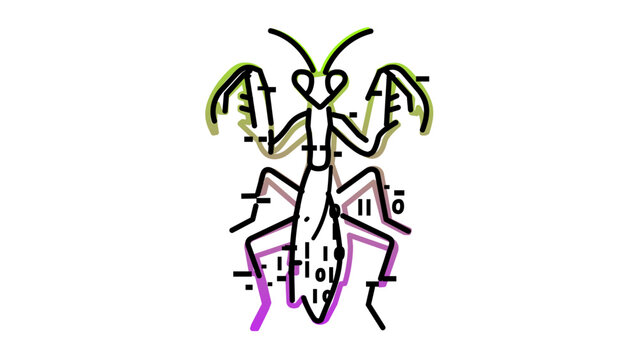 Vector illustration of a software glitch bug insect line icon representing an insect metaphor for code anomalies and broken functionality used in developer tools and issue tracking systems.