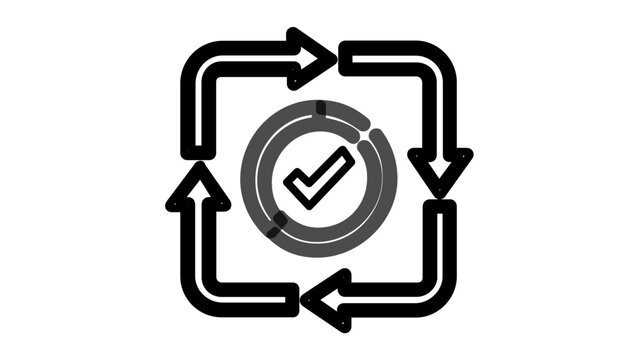 Vector illustration of a software update cycle loading arrows line icon representing a refresh loop emblem used in app stores, system utilities, and IT management platforms for updates.