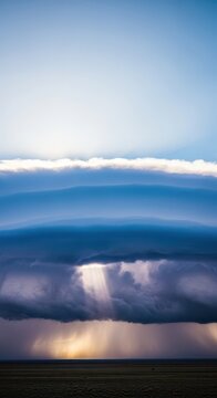 Ominous and heavy shelf cloud formations moving quickly across the wide horizon, signaling dangerous, fast-approaching severe weather patterns, cumulonimbus, wide, majestic