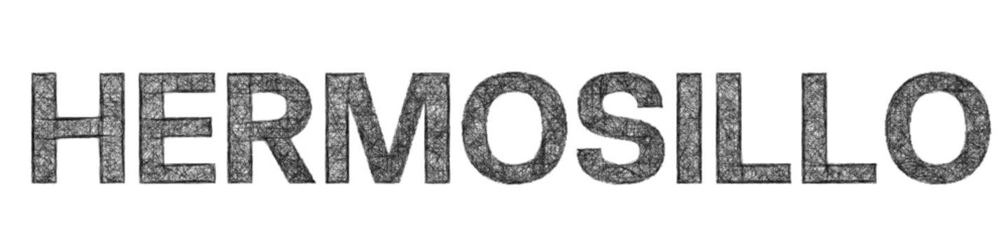 Sketch monochrome Hermosillo text design element