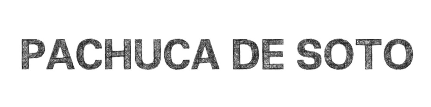 Monochrome sketch Pachuca de Soto text design element
