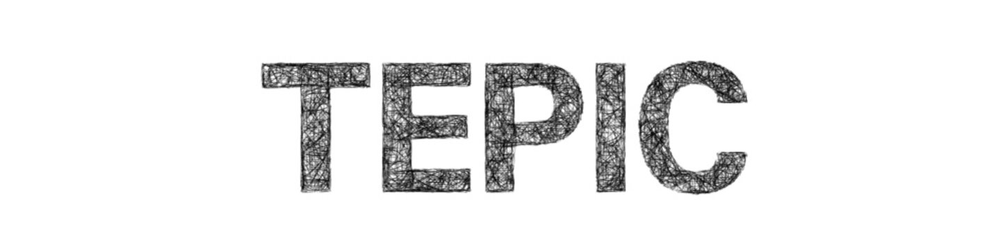 Black and white sketch Tepic text design element