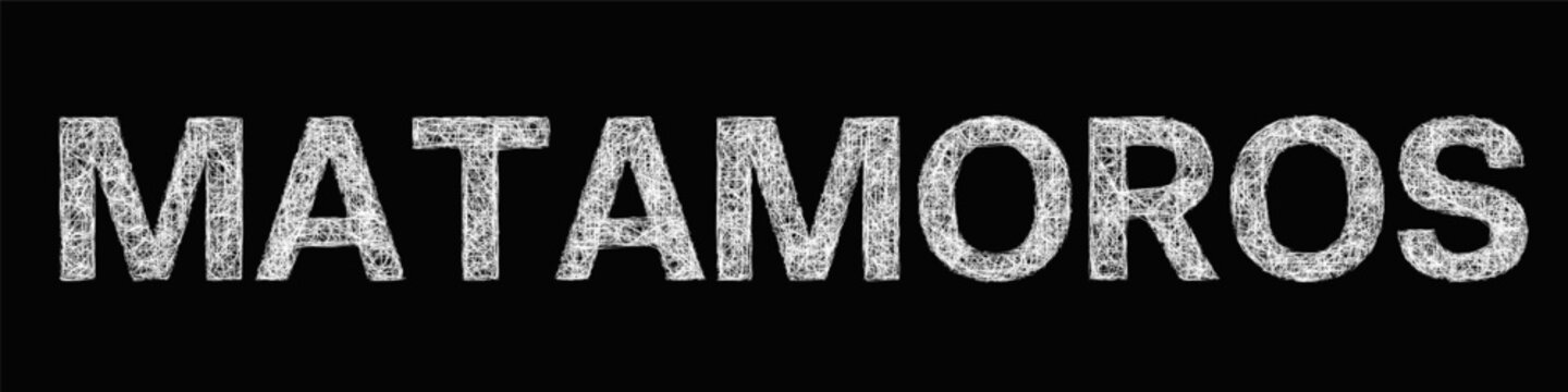 Sketch black and white Matamoros text design element