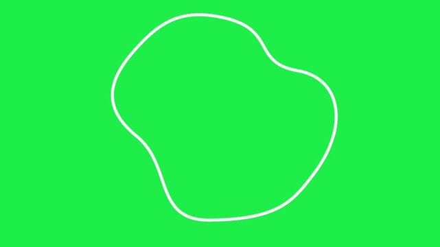 White organic wave line isolated on green screen chroma key background for modern creative video templates