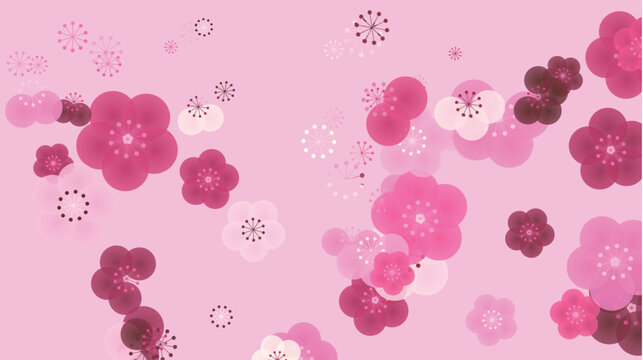 Elegant Pink Plum Blossom Floral Pattern Background