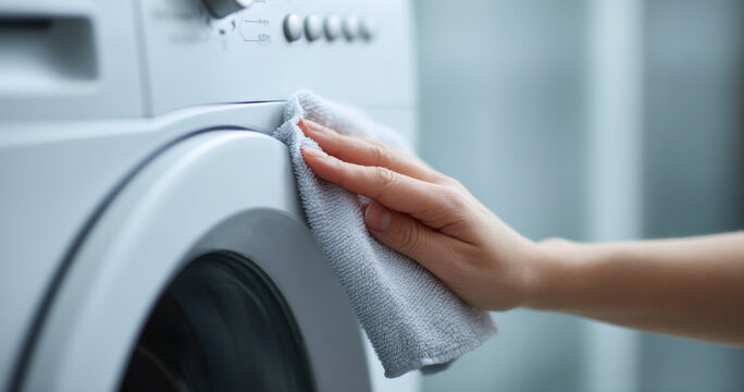 Hand cleaning front load washing machine