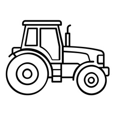 Obraz premium Vector illustration of a farm tractor line icon with minimalist flat design, clean outlines and simple strokes suited for agriculture, farming, and rural industry themes.