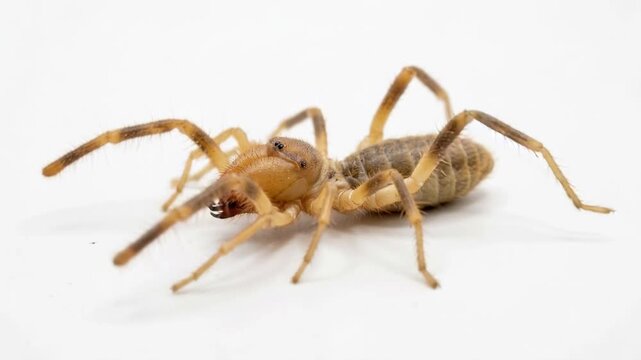 Camel Spider isolated on white background 4K