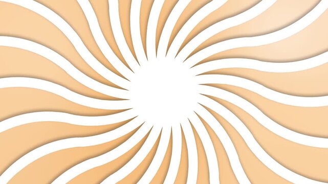 Sunburst Background Loop, Abstract white spiral motion on orange background footage, Rotating Sunburst Background
