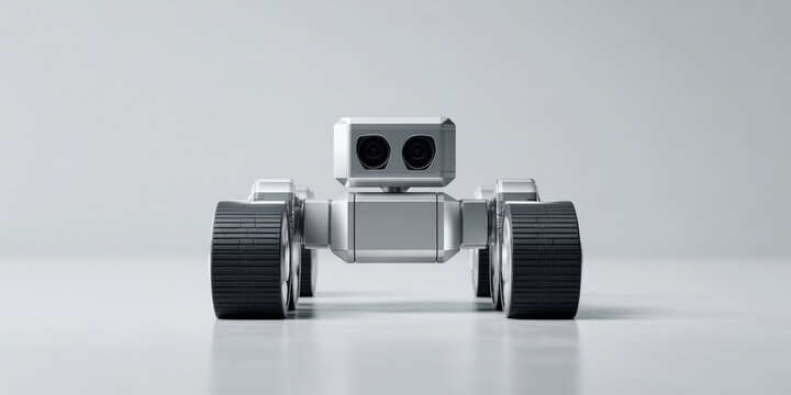 Compact four-wheeled robot with camera eyes