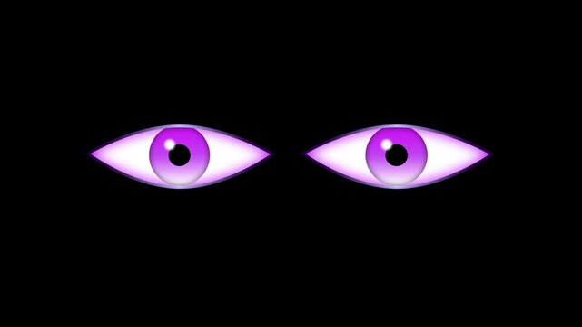 Cartoon eyes sign animation on sneer eye blinking moving sideways animated,featuring dynamic comic style pupil movement, creative funny eye blinking sequence overlay clip for motion design. 4k video