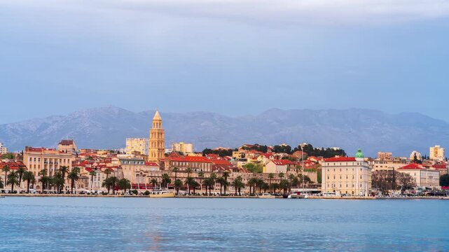 Split, Croatia time lapse on the Adriatic Sea.