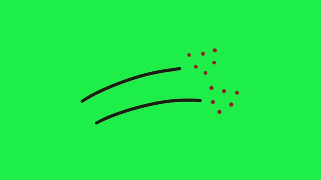 Cute flying hearts icon on green screen background for chroma key animation seamless loop editing for creators