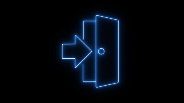 Logout icon animation on green screen, exit button motion graphic, sign out symbol video footage, log off animated clip.4k video.