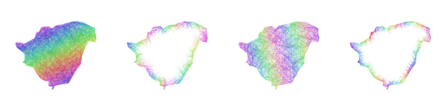 Multicolor sketch Doncaster map design set