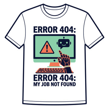 Error 404 job not found it humorous sarcastic t shirt print with t shirt